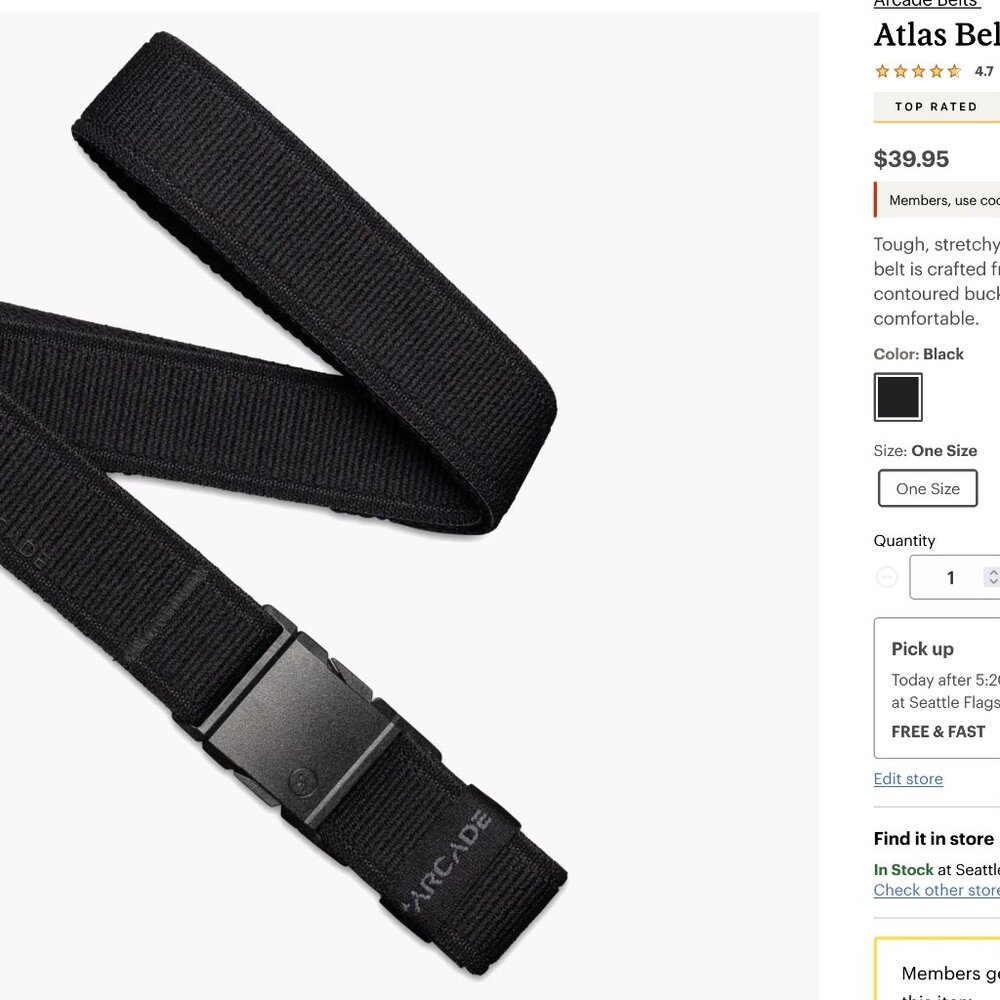 Black Belt with Buckle - Picture 8 of 8